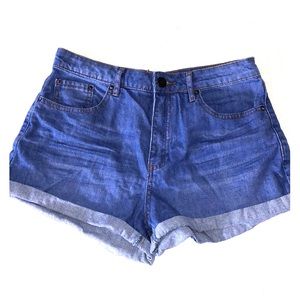 Blue Denim Forever 21 High Waisted Shorts